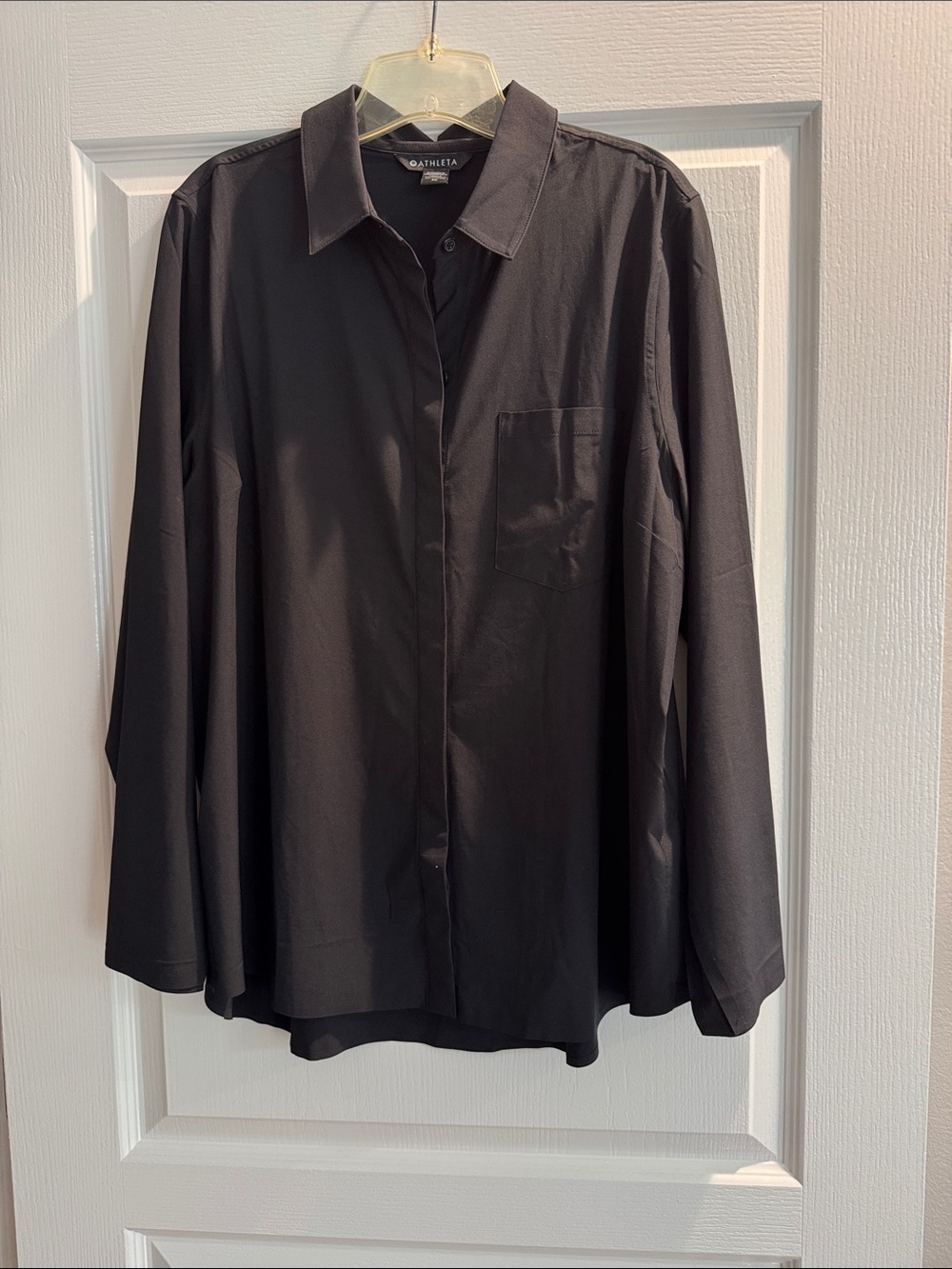 Athleta Black womens Long-Sleeve Dress Shirt